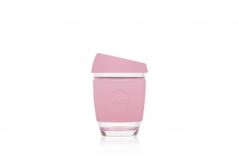 Joco Coffee Cup - Glass Reusable Cup Strawberry Pink
